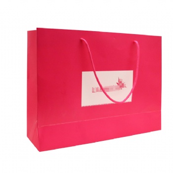 High Quality Plum Red Custom Paper Gift Bag Paper Shopping Bag Boutique For Cosmetics